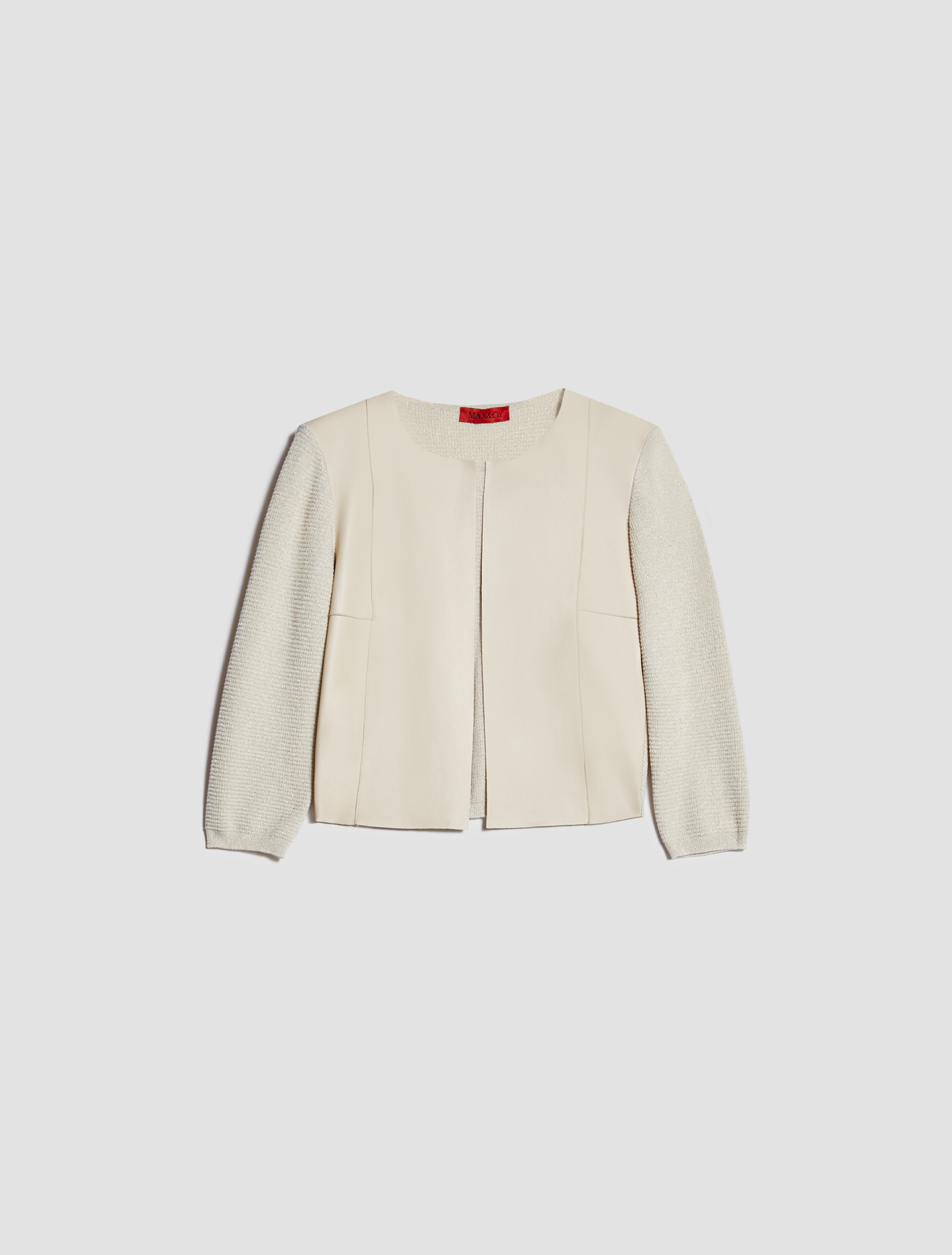 leather and knit jacket