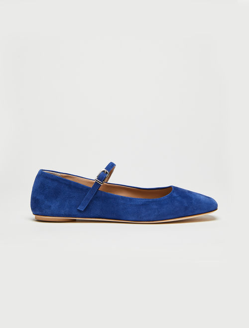 light blue suede flats