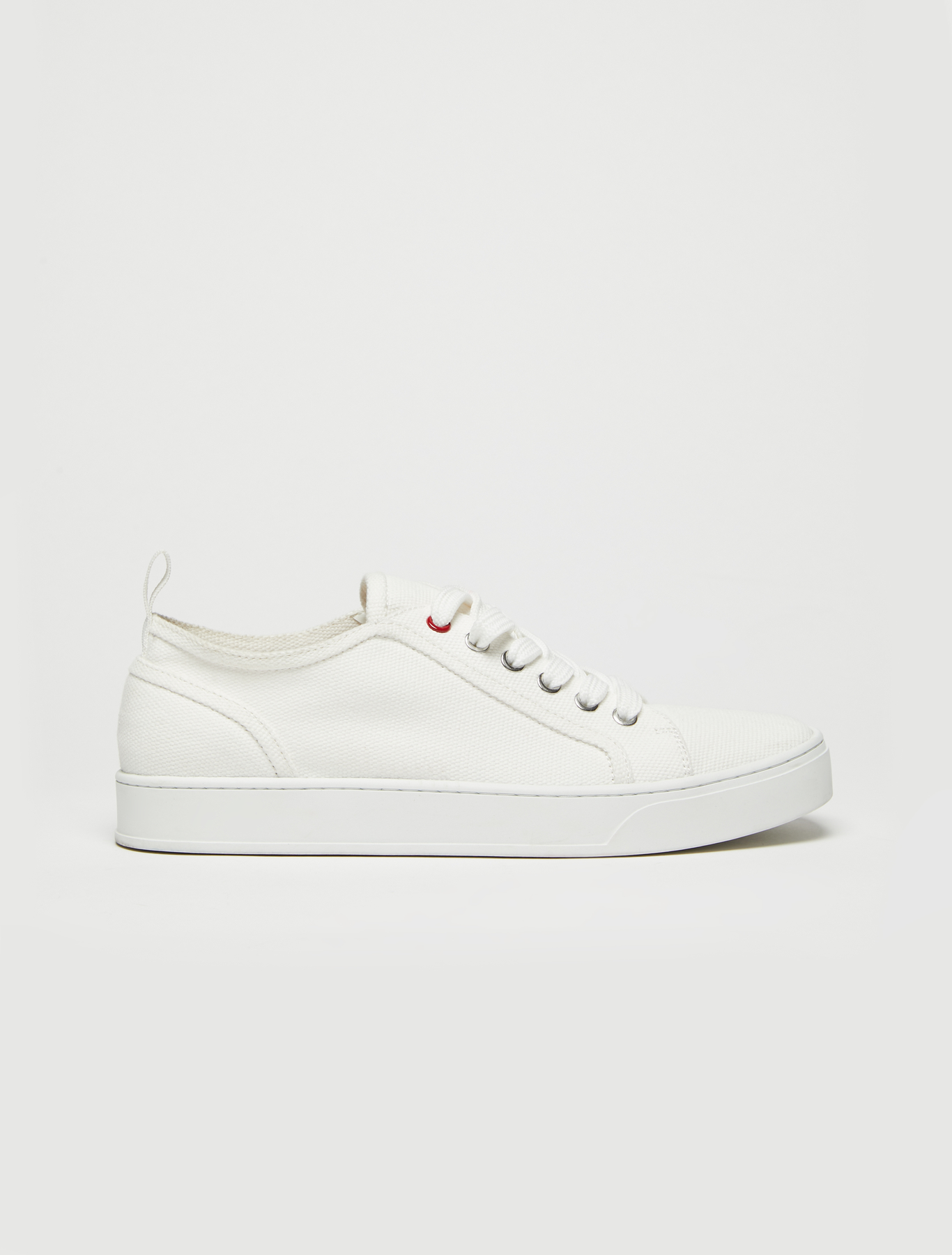 blue canvas trainers