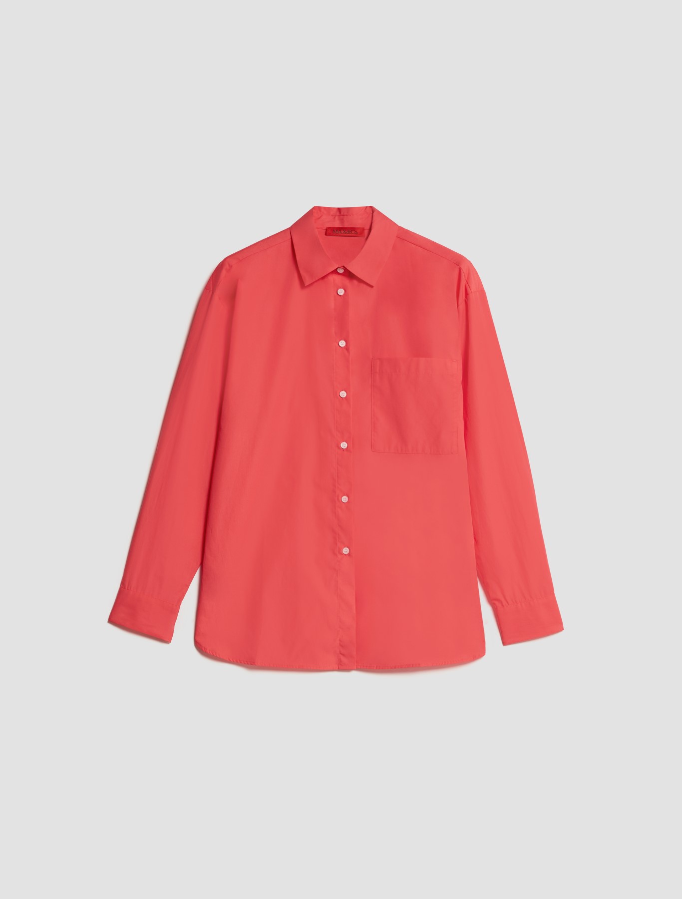 Cotton poplin shirt, coral - Max\u0026Co.