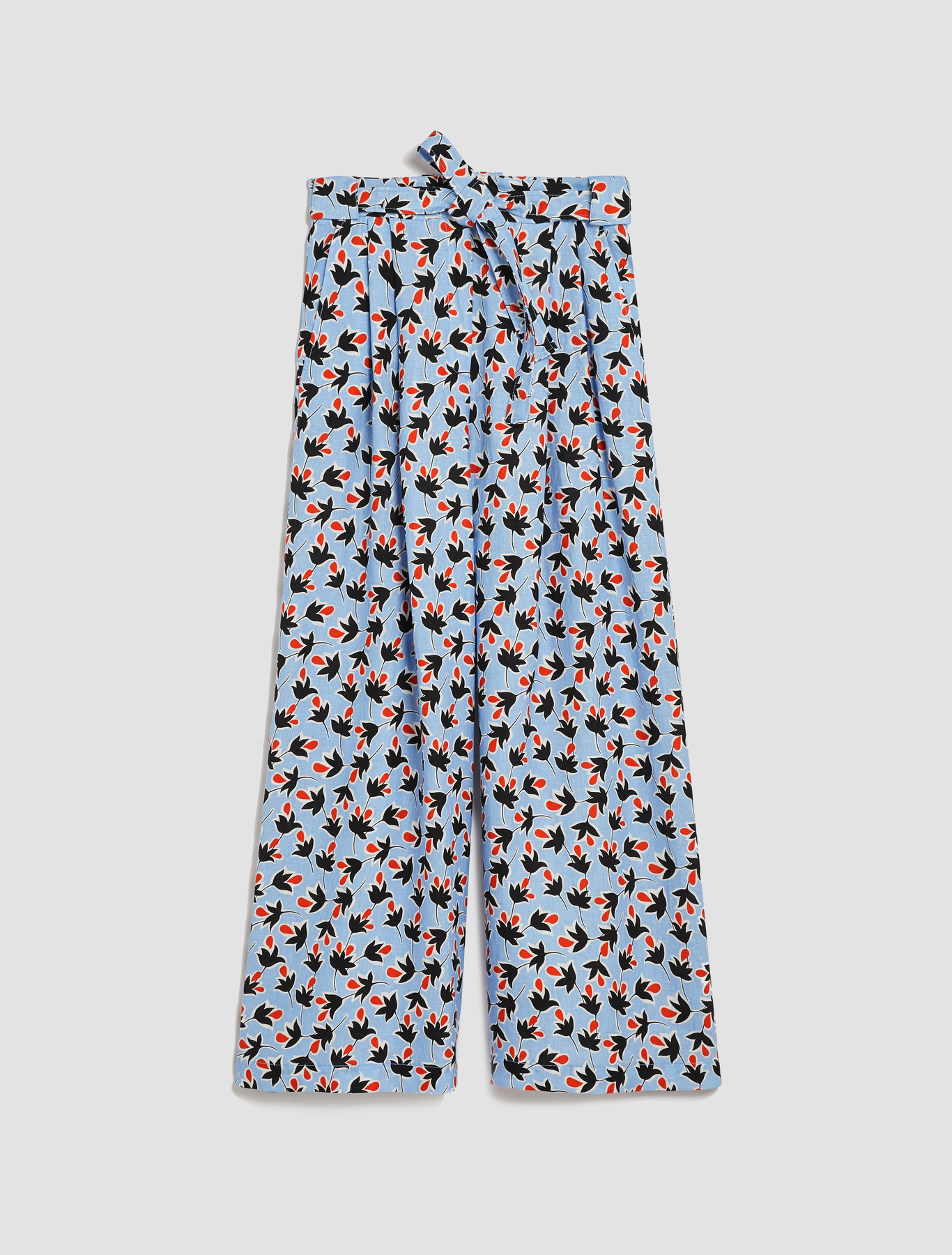 Light linen wide-leg trousers, light 