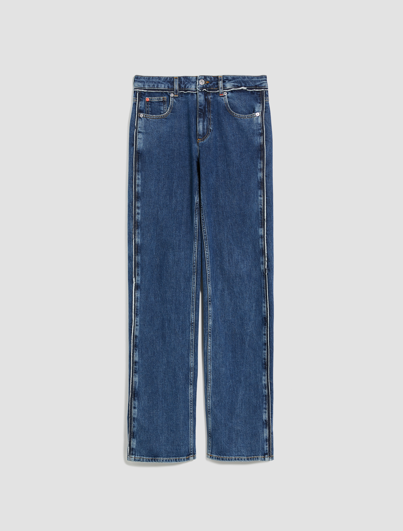 Jeans with fringed piping, navy blue 
