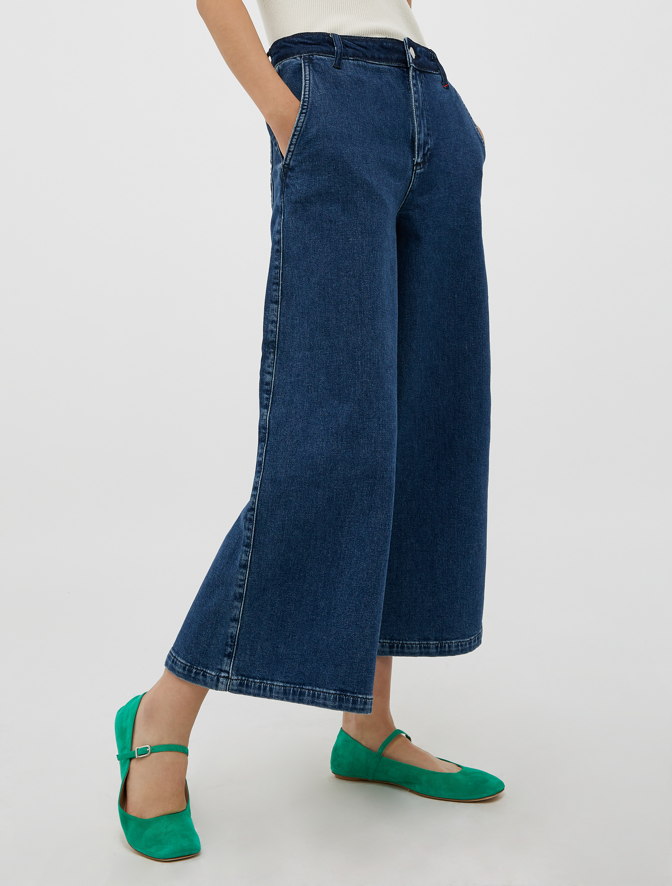 Culotte-fit jeans, navy blue - Max\u0026Co.