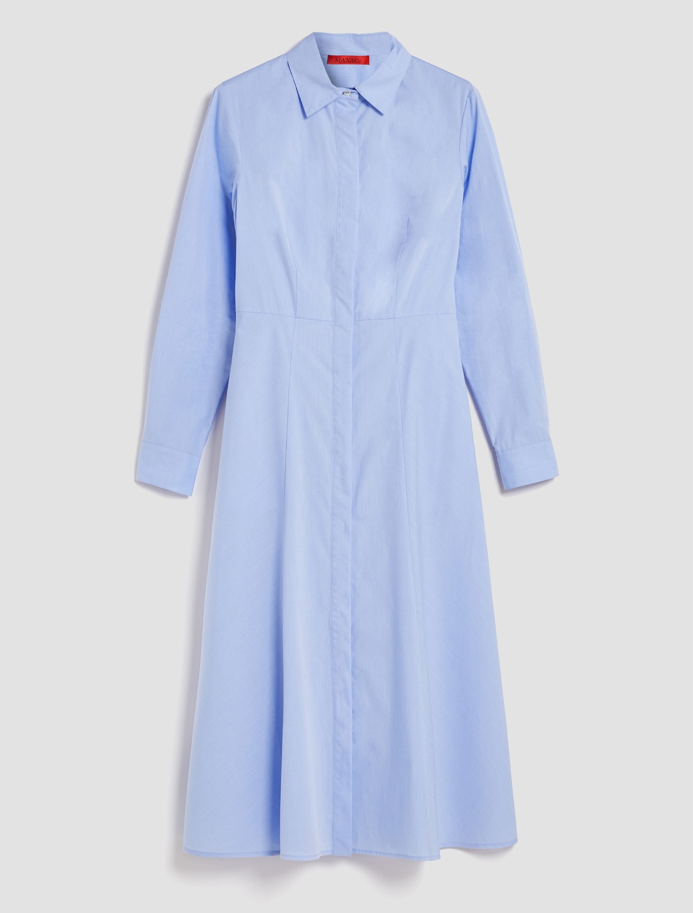 Cotton poplin shirt dress, light blue 