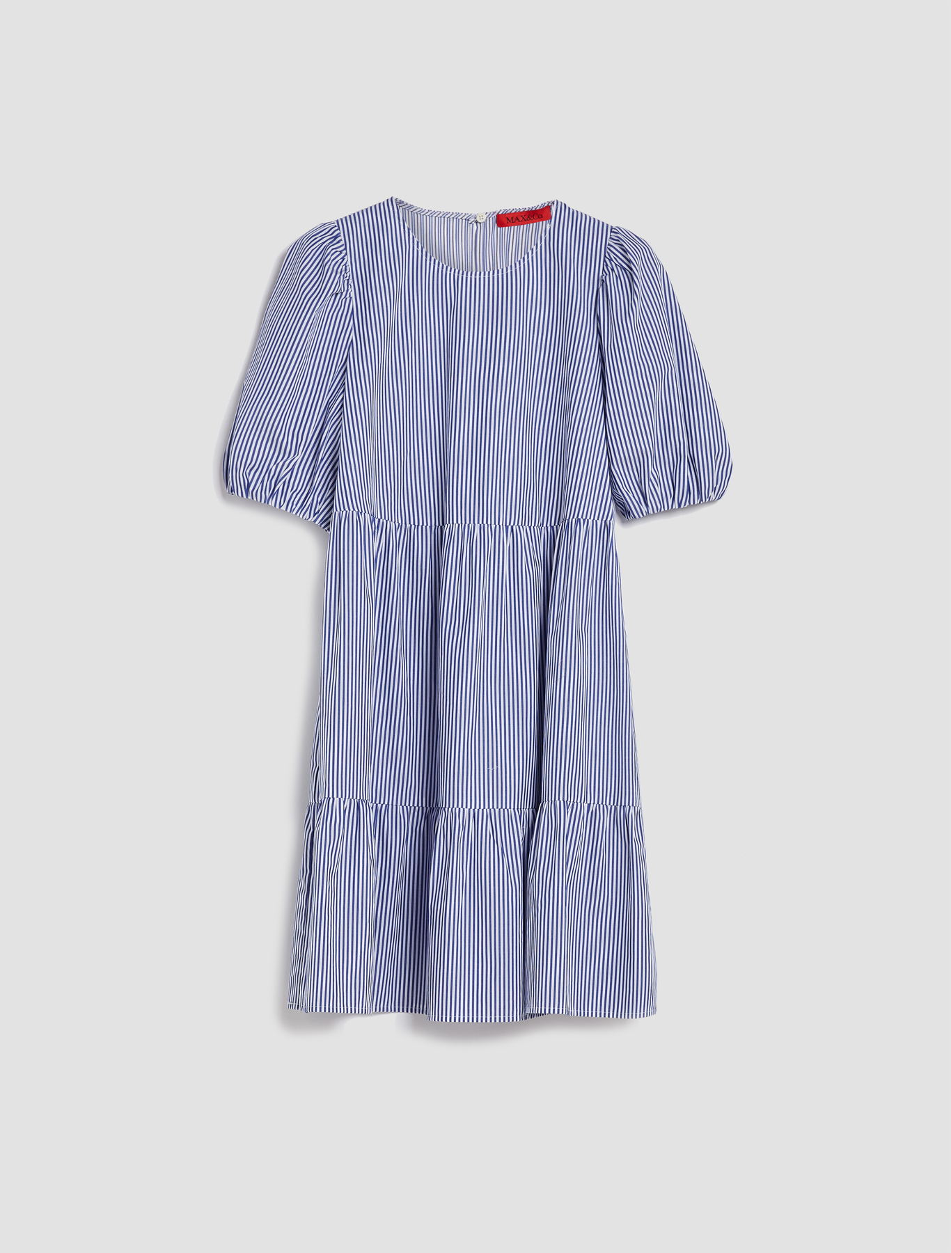 Tiered poplin dress, cornflower blue 