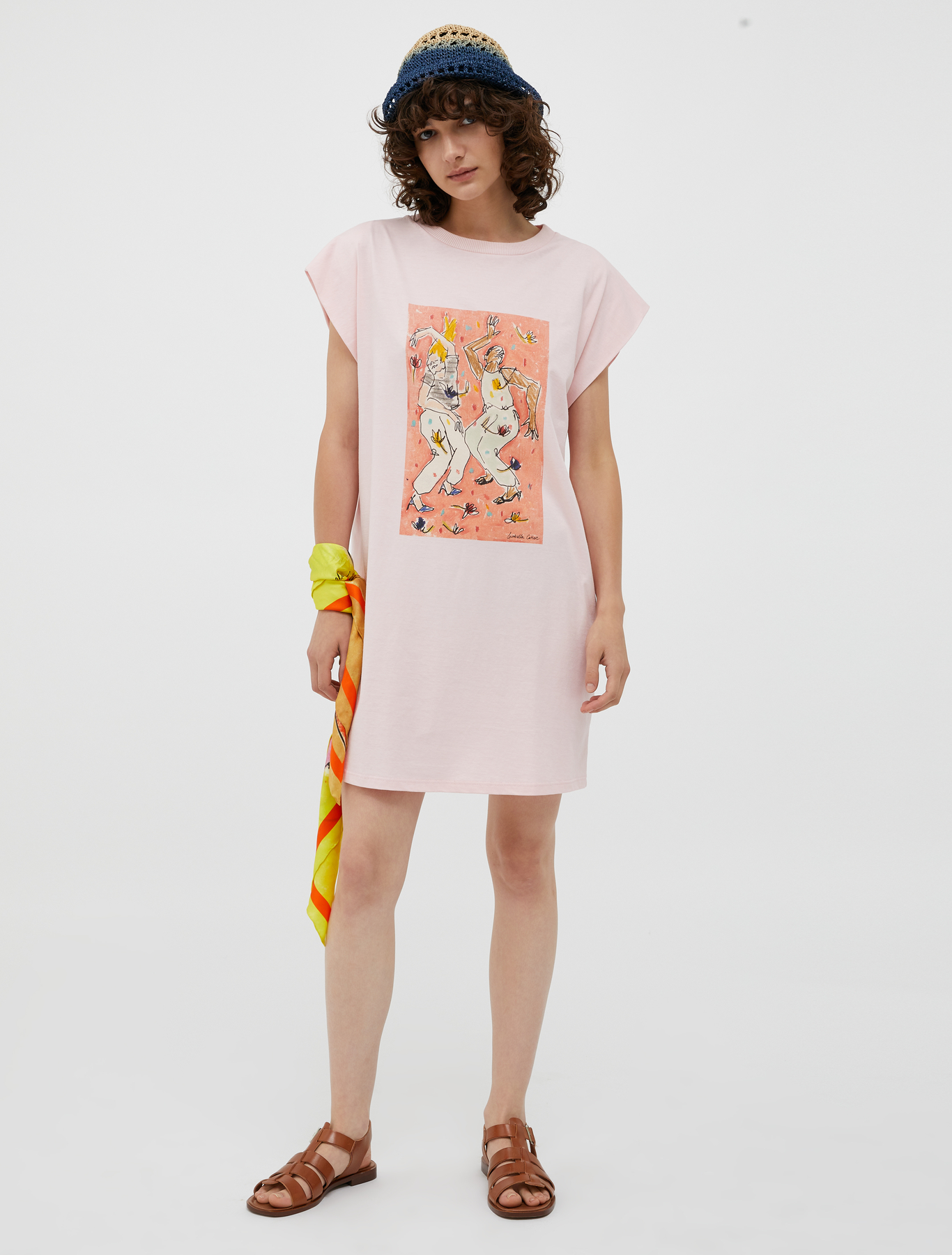 T-tunic with illustration, rose pink 