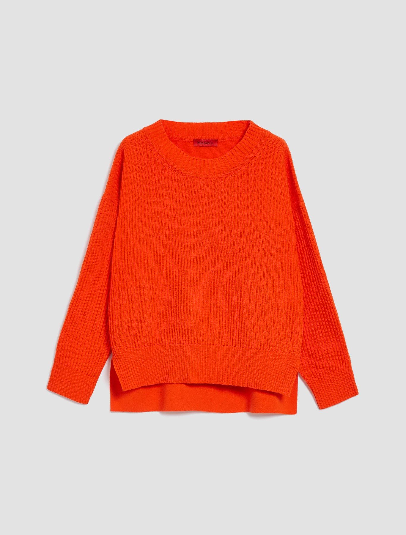 Tech-wool crewneck pullover, orange 