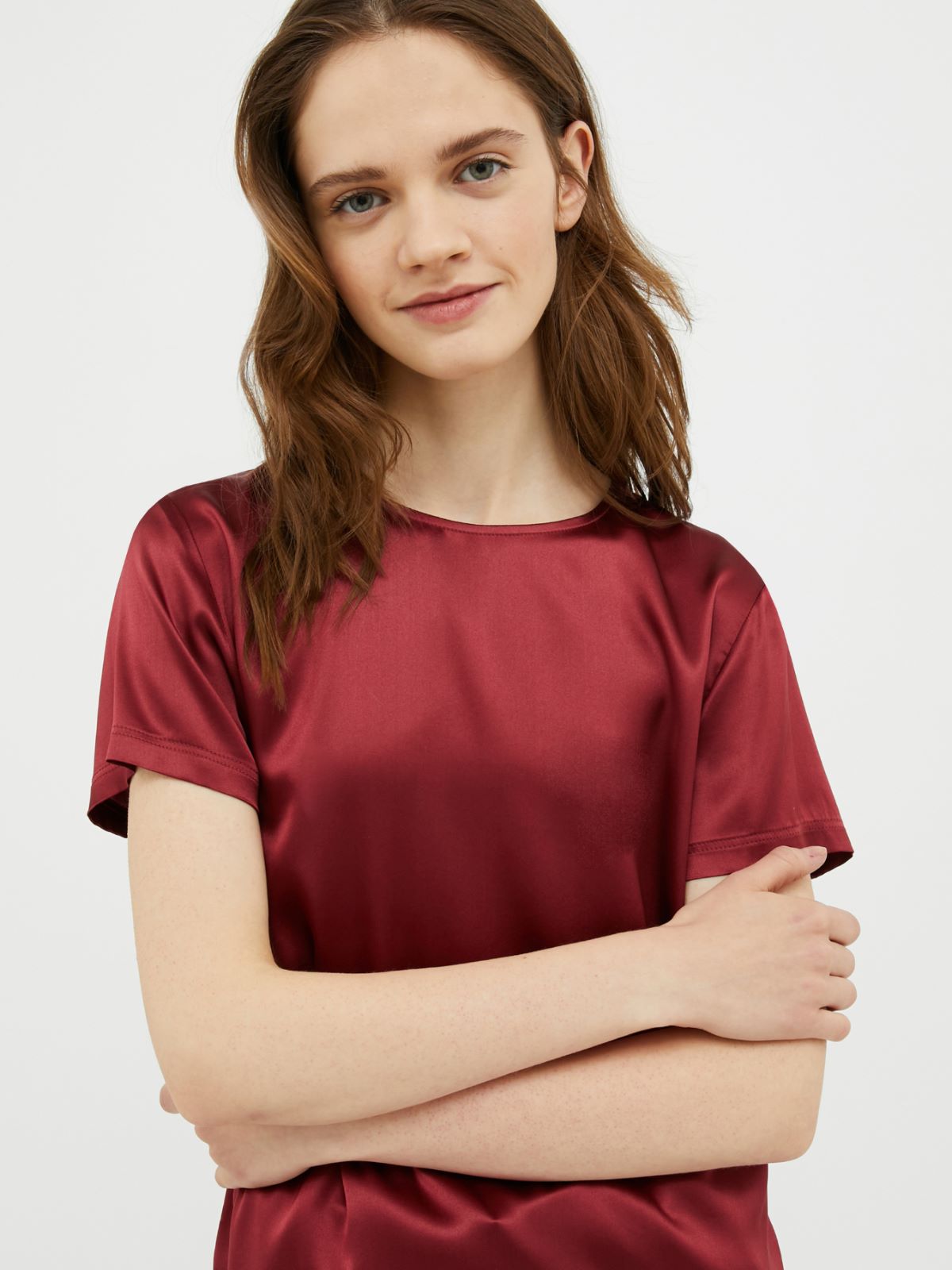 Silk satin blouse - burgundy - MAX&Co. - 3