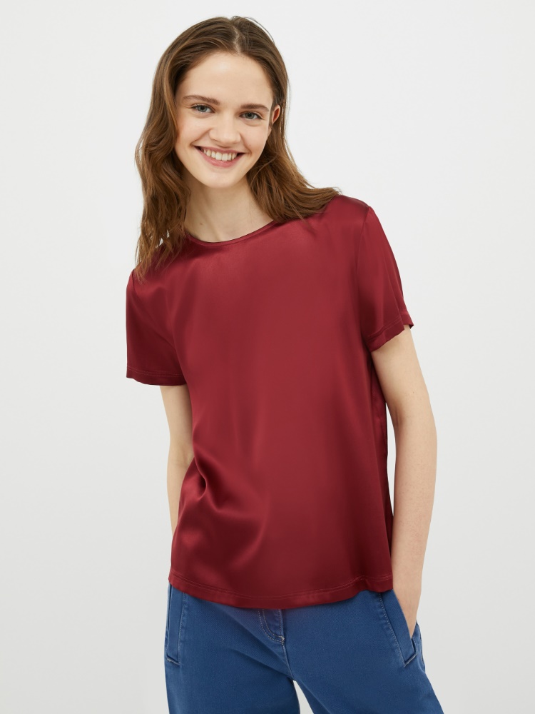 Silk satin blouse - burgundy - MAX&Co.