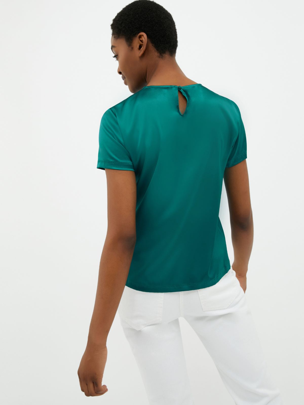 Silk satin blouse - dark green - MAX&Co. - 2