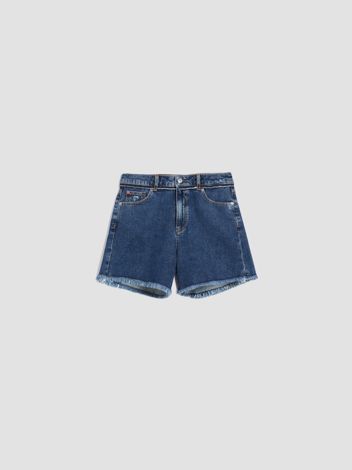 Fringed denim shorts - navy blue - MAX&Co.