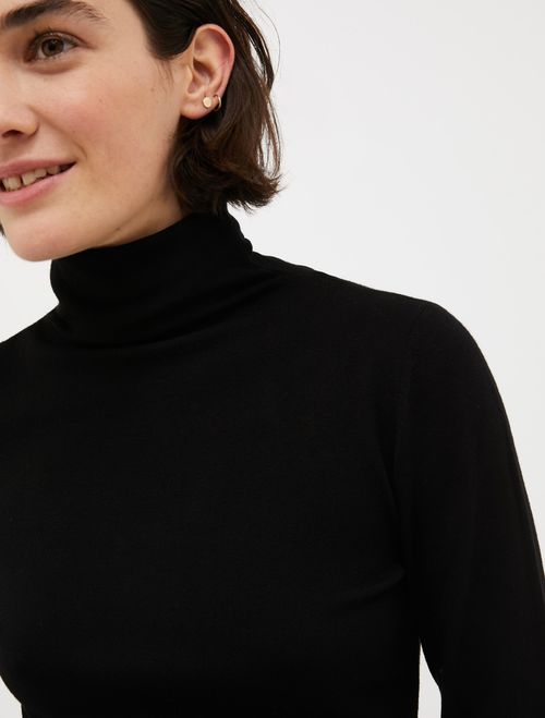 Stretch polo neck sweater - Black - MAX&Co. - 3