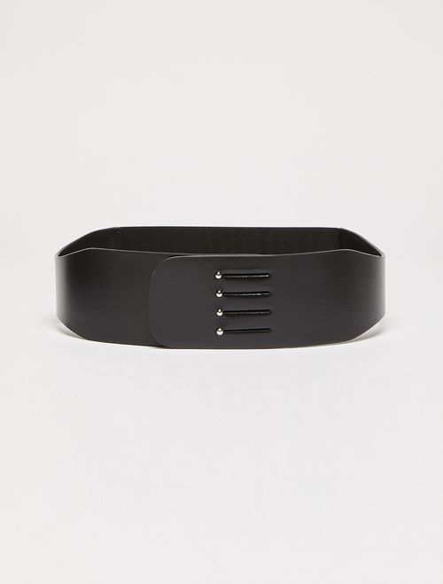 Studded wide leather belt  - black - MAX&Co. - 1