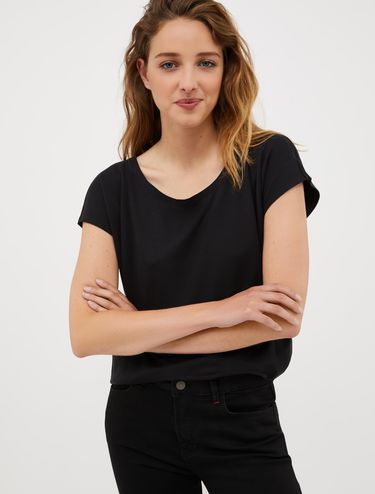 Cotton jersey T-shirt - Black - MAX&Co.
