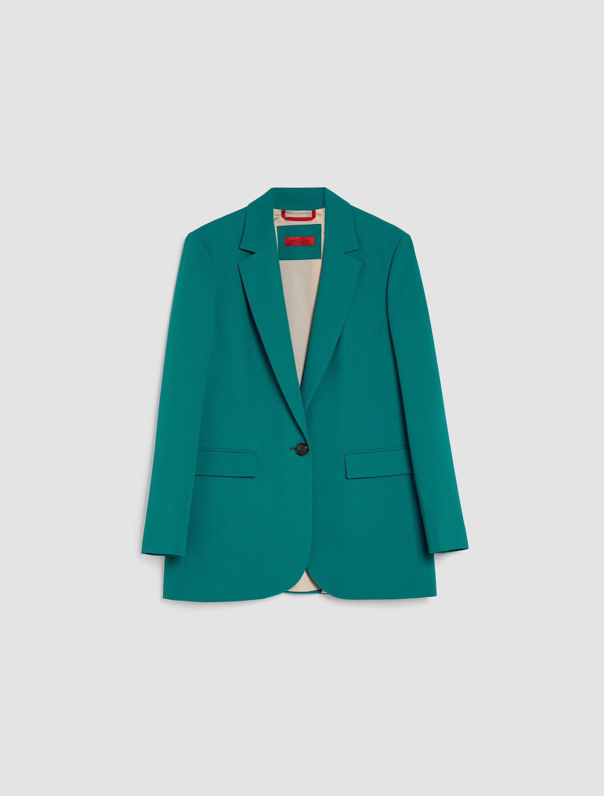 Einreihiger Blazer aus Crêpe, petroleumgrun | MAX&Co