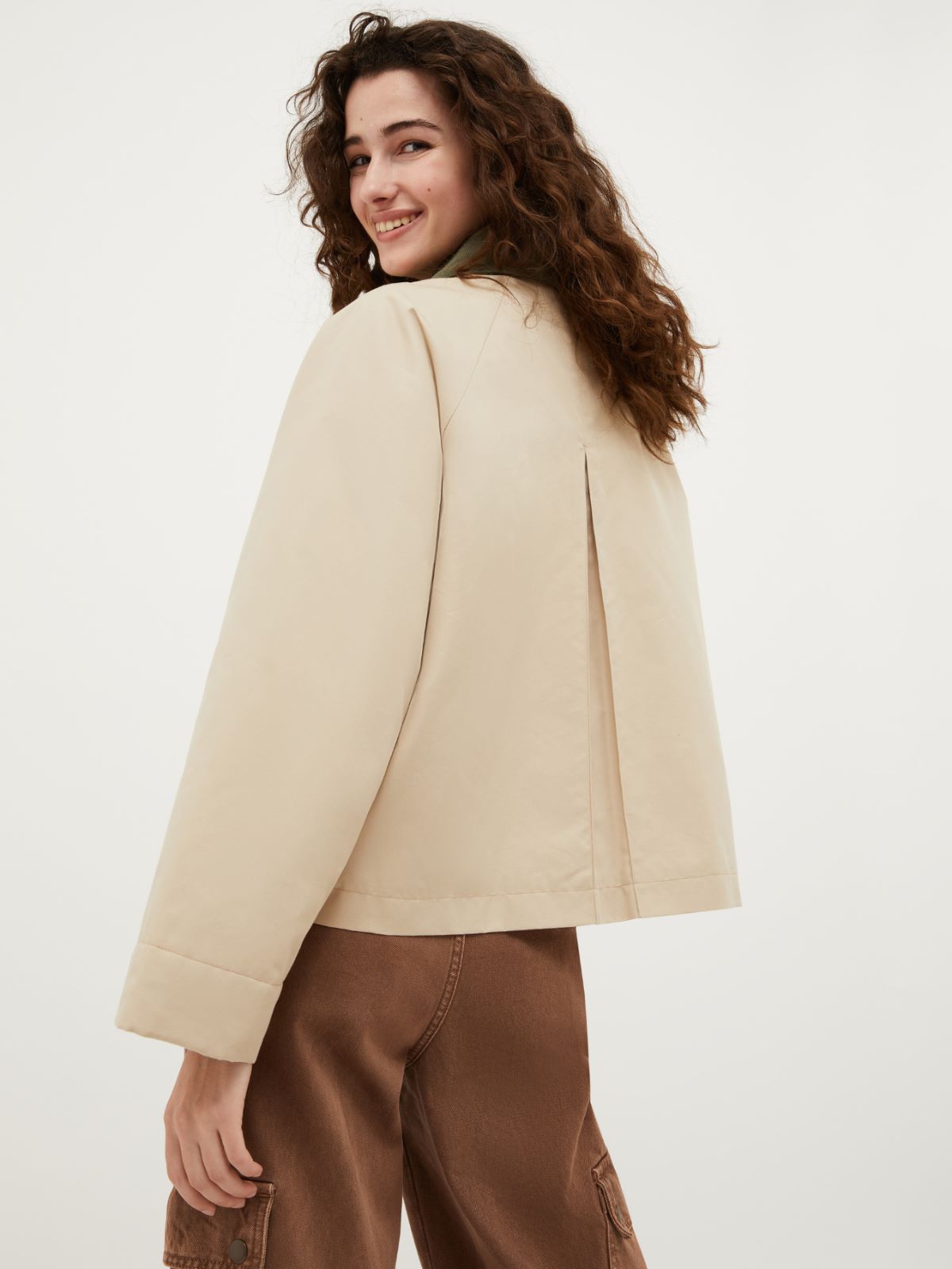 Jacke aus technischem Gabardine, beige | MAX&Co
