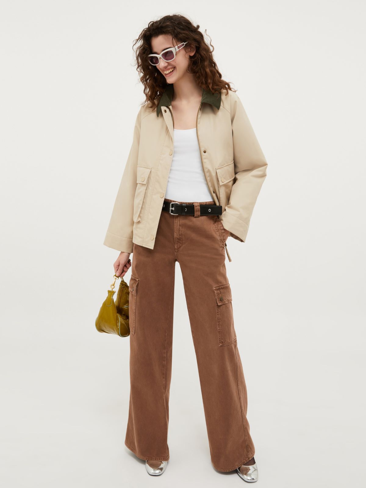 Jacke aus technischem Gabardine, beige | MAX&Co