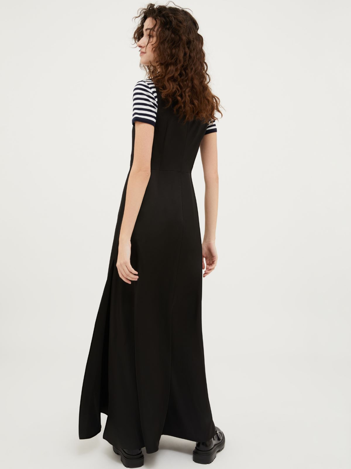 Maxi-Kleid aus Satin, schwarz | MAX&Co
