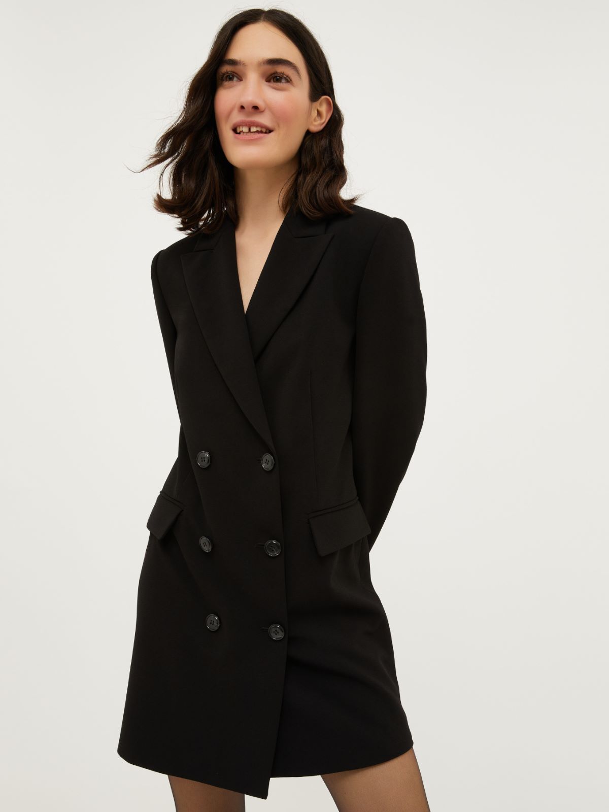 Blazerkleid aus Crêpe, schwarz | MAX&Co