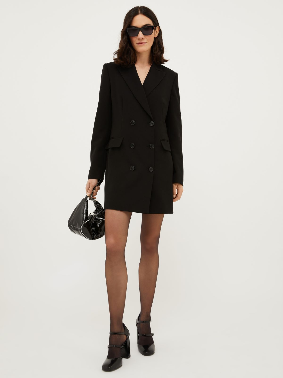 Blazerkleid aus Crêpe, schwarz | MAX&Co