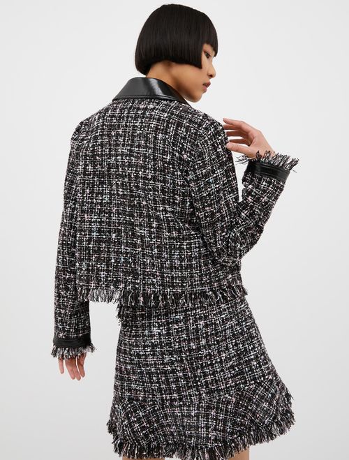 Patent leather and basketweave jacket - black pattern - MAX&Co. - 2