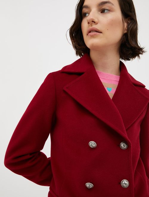 Chaqueta deportiva en drap de lana pura - burdeos - MAX&Co. - 3