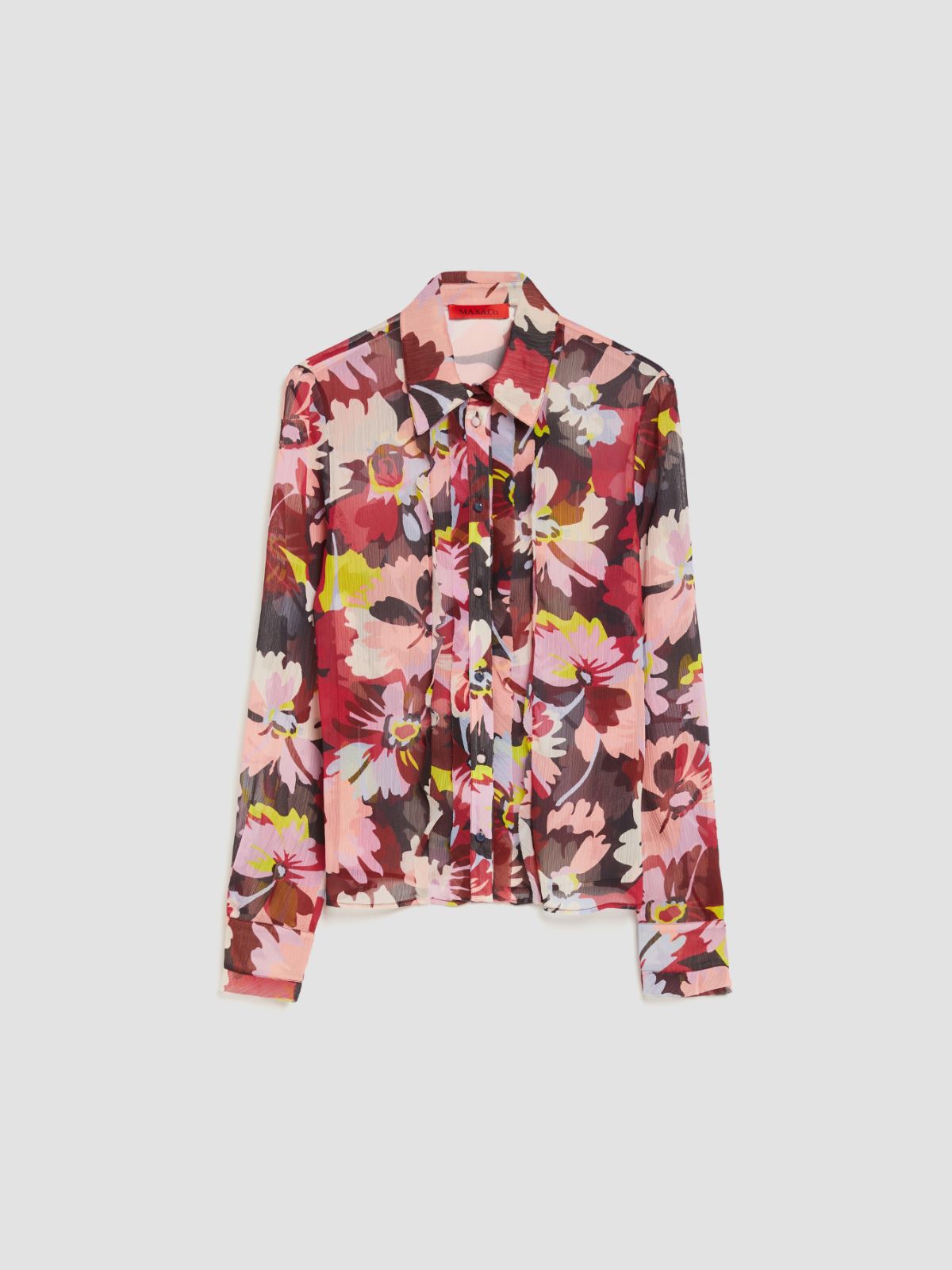 Floral-print crépon shirt - midnight blue pattern - MAX&Co.