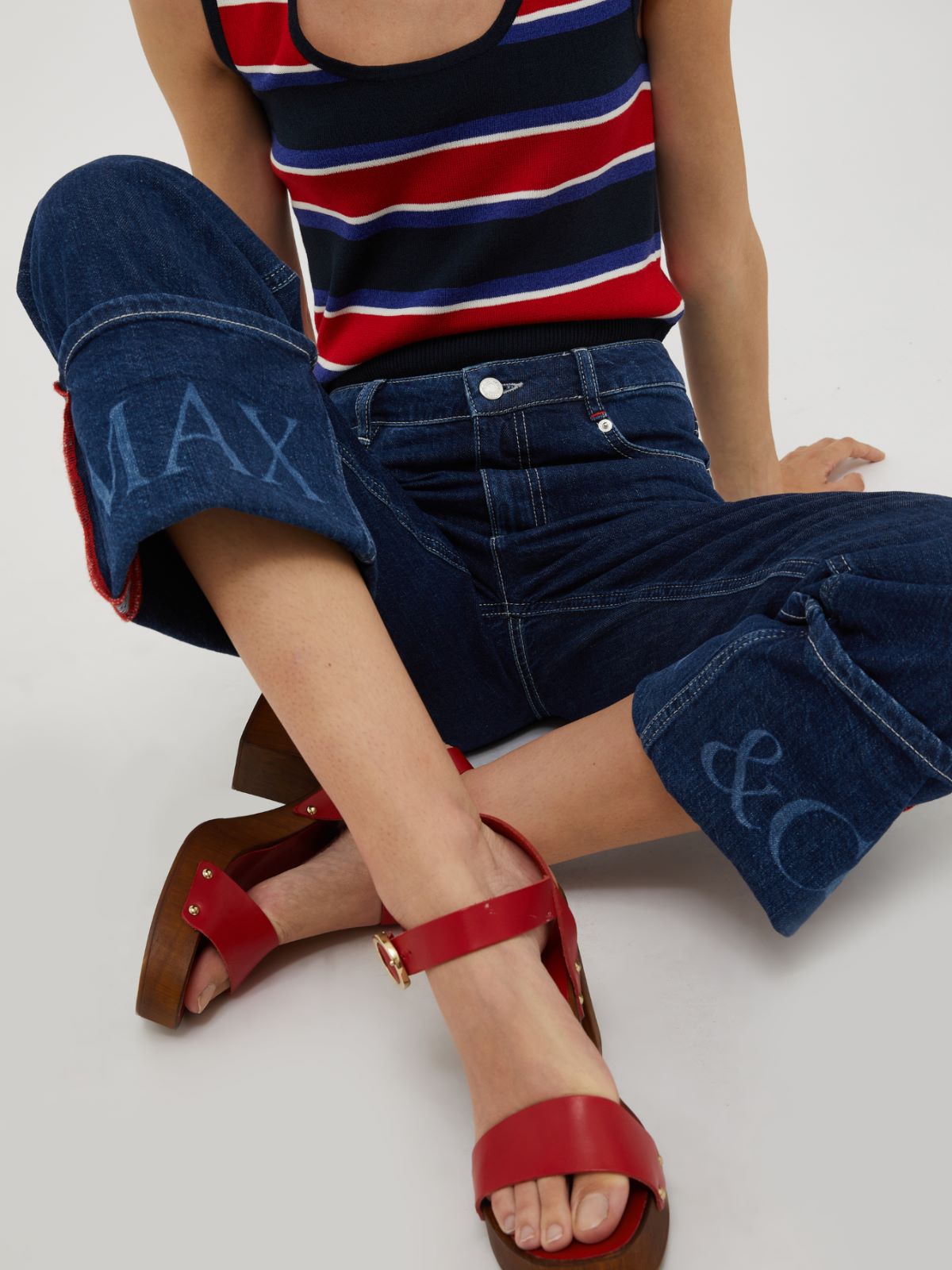 Cropped turn-up flared jeans - midnight blue - MAX&Co. - 3