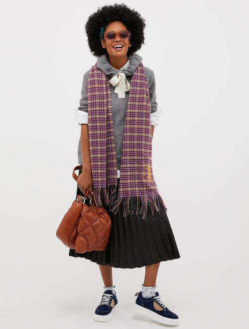 Pleated coated-jersey midi skirt  - black - MAX&Co. - 4