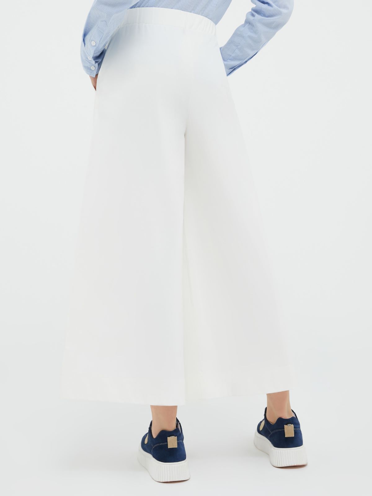 Technical-jersey wide-leg trousers - white pattern - MAX&Co. - 2
