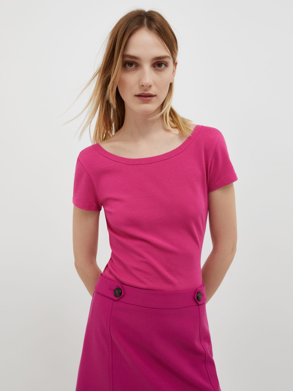 T-shirt slim en jersey confort - violet - MAX&Co. - 6