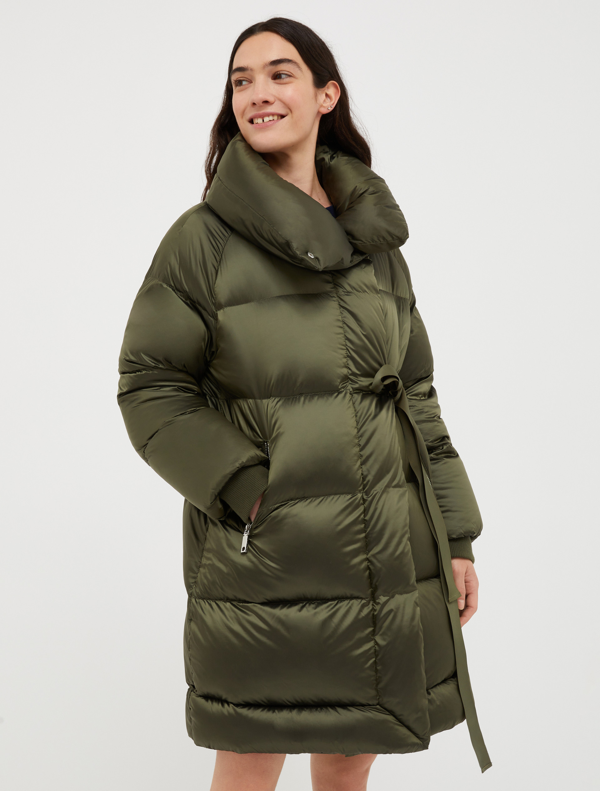 Daunenjacke mit Ripsband, khaki | Max&Co. Daunenjacke mit Ripsband - khaki - MAX&Co.