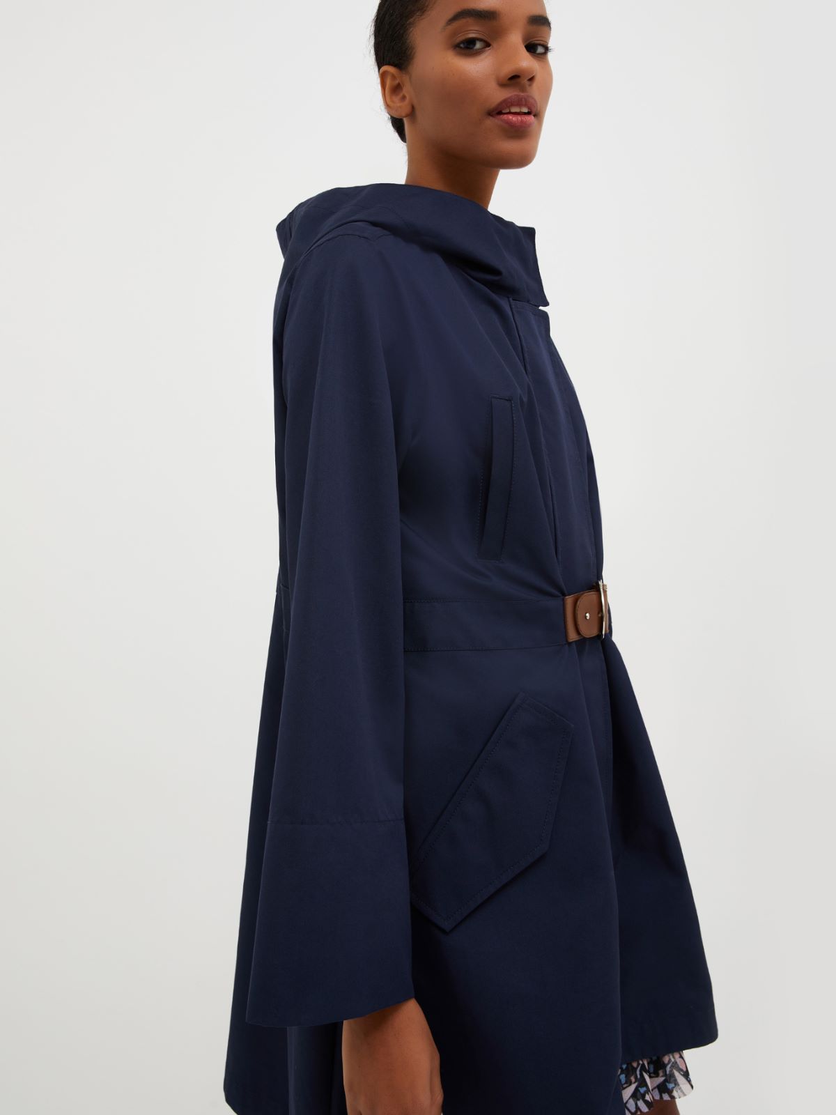 Cotton-gabardine hooded parka - midnight blue - MAX&Co. - 3