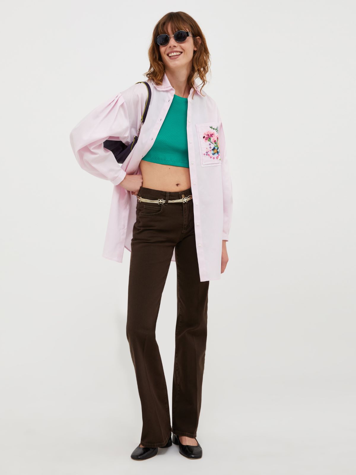 Sequinned cotton shirt - pink - MAX&Co. - 4
