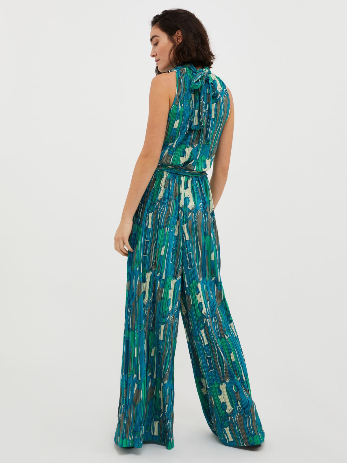 Pleated jersey jumpsuit - green pattern - MAX&Co. - 2