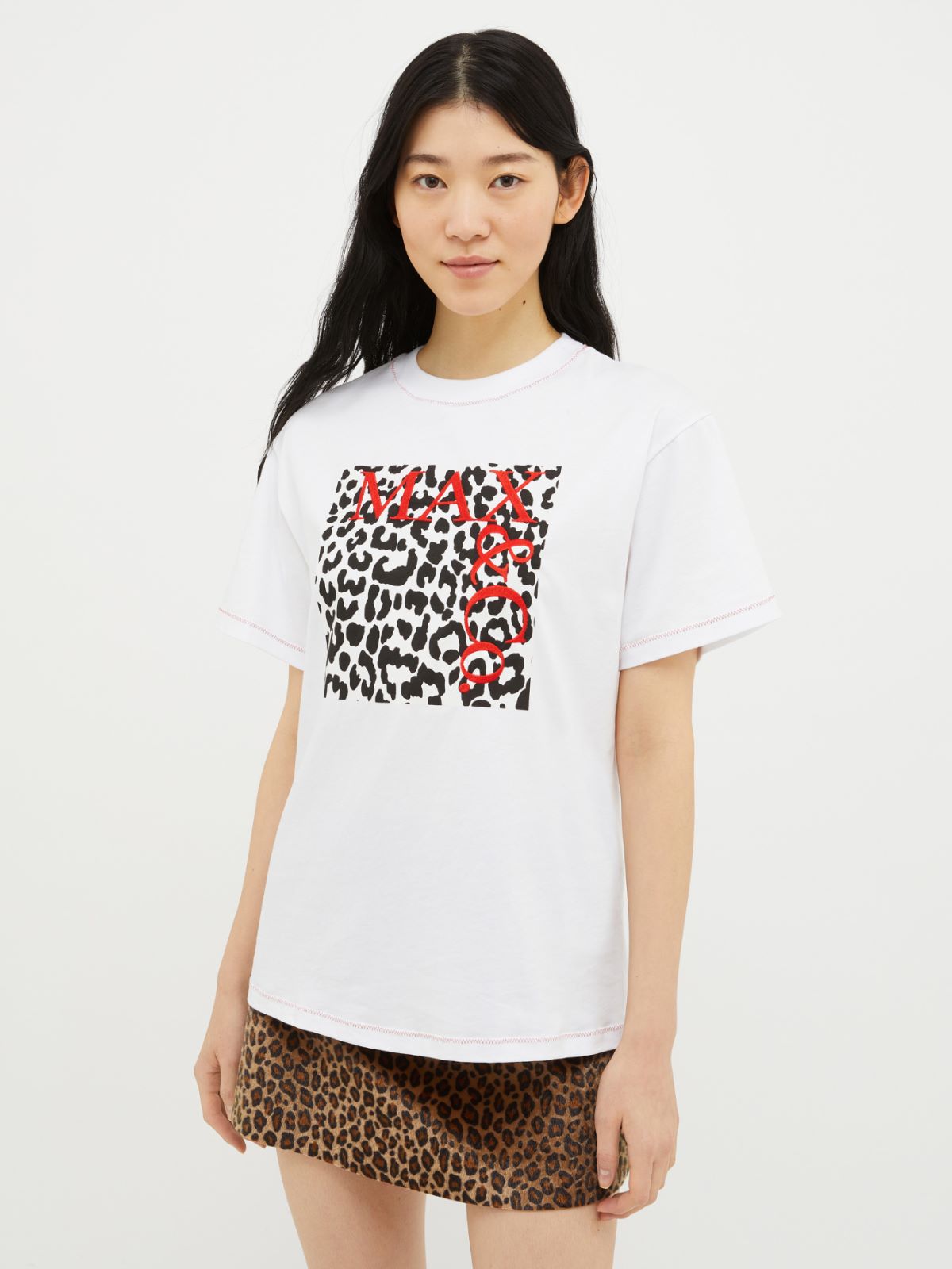 [ティーレオ] ロゴ エンブロイダリー コットン Tシャツ - ホワイト - MAX&Co. - 6