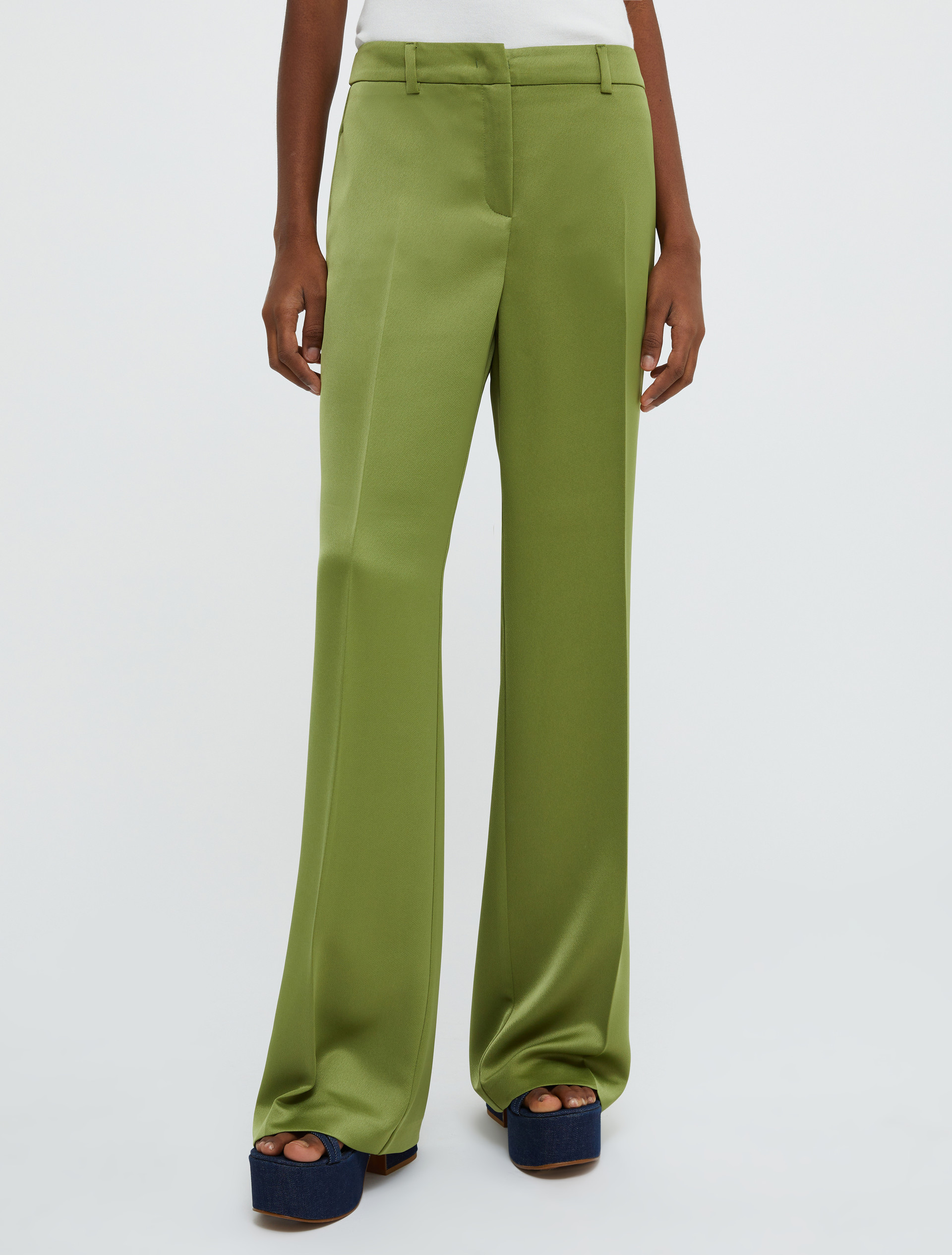 Hose aus Envers-Satin, gruen | MAX&Co