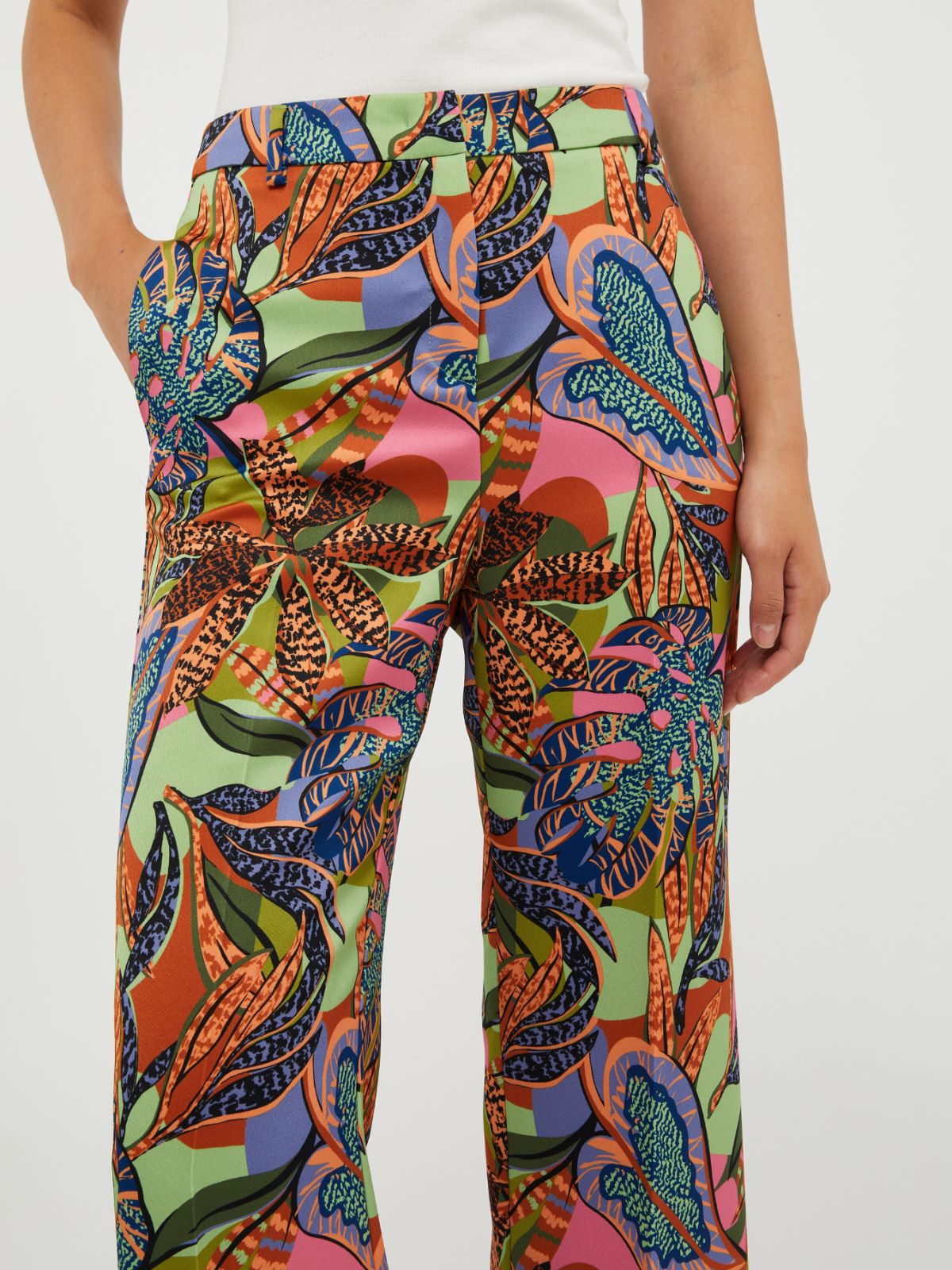 Hose aus Envers-Satin, gruen | MAX&Co