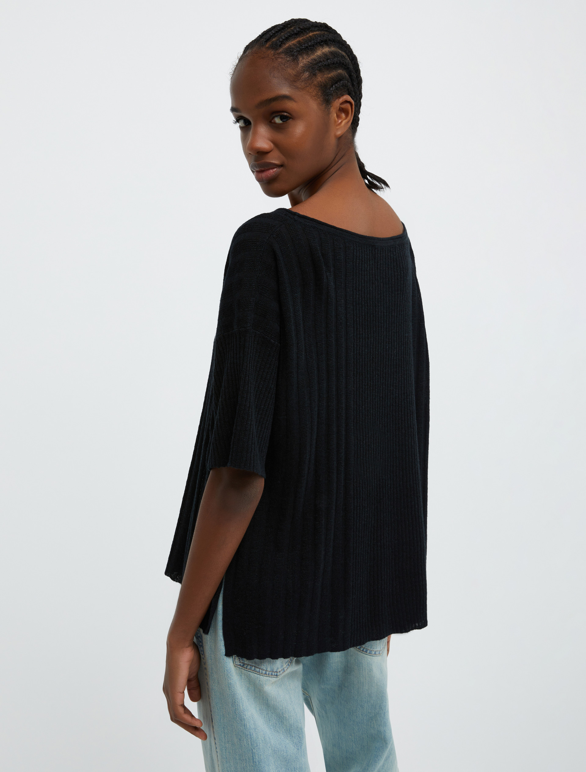 Pullover aus Leinen und Lyocell, schwarz | MAX&Co