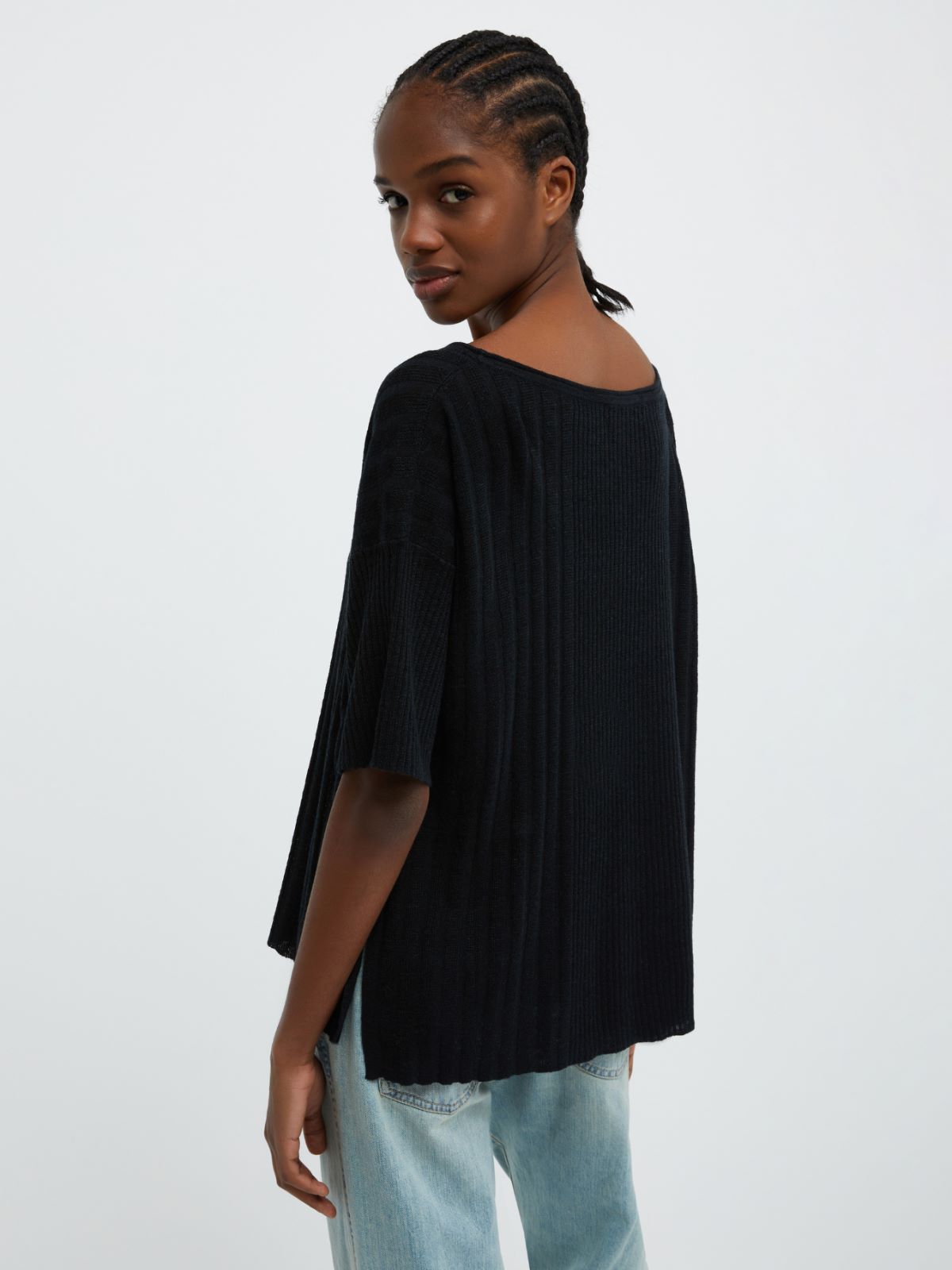 Pullover aus Leinen und Lyocell, schwarz | MAX&Co