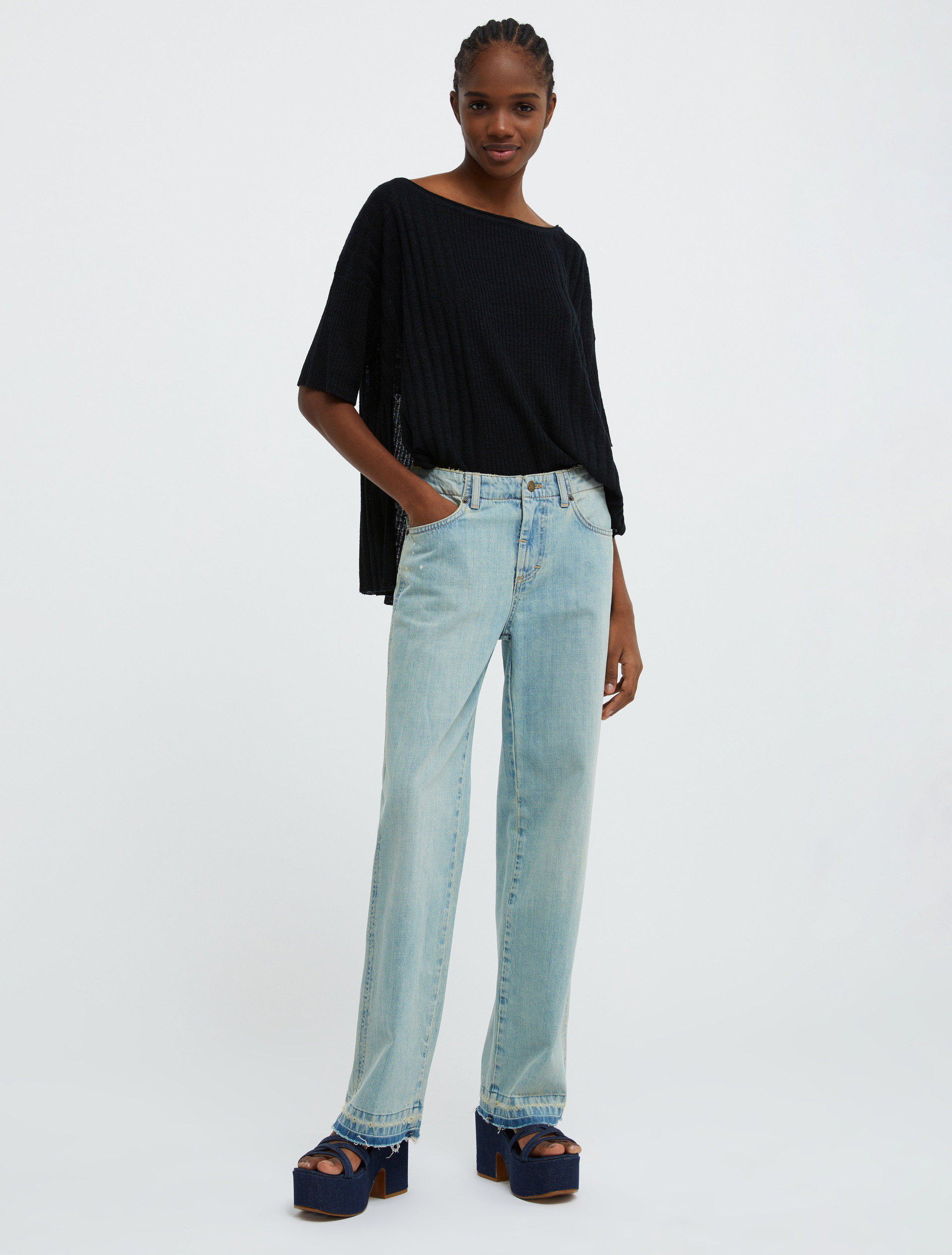 Pullover aus Leinen und Lyocell, schwarz | MAX&Co 