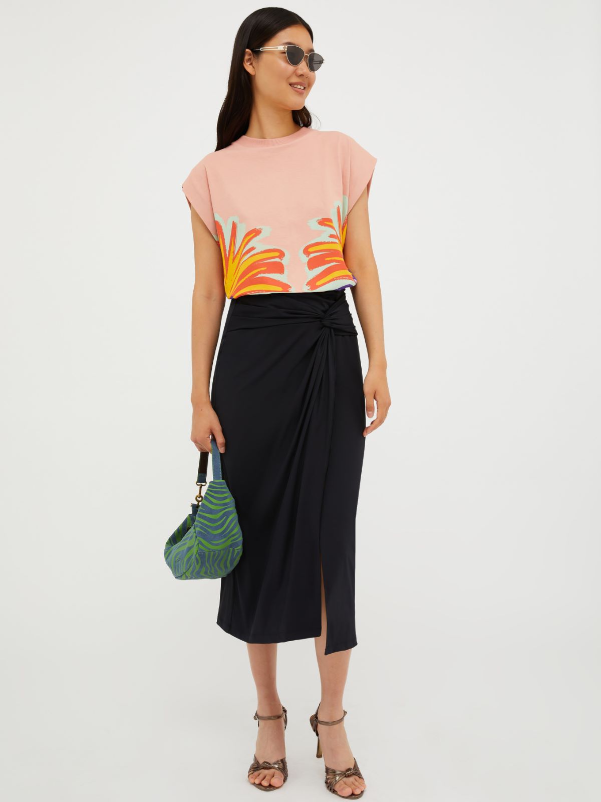 Hug Bag mit Animal-Print, nachtblau | MAX&Co