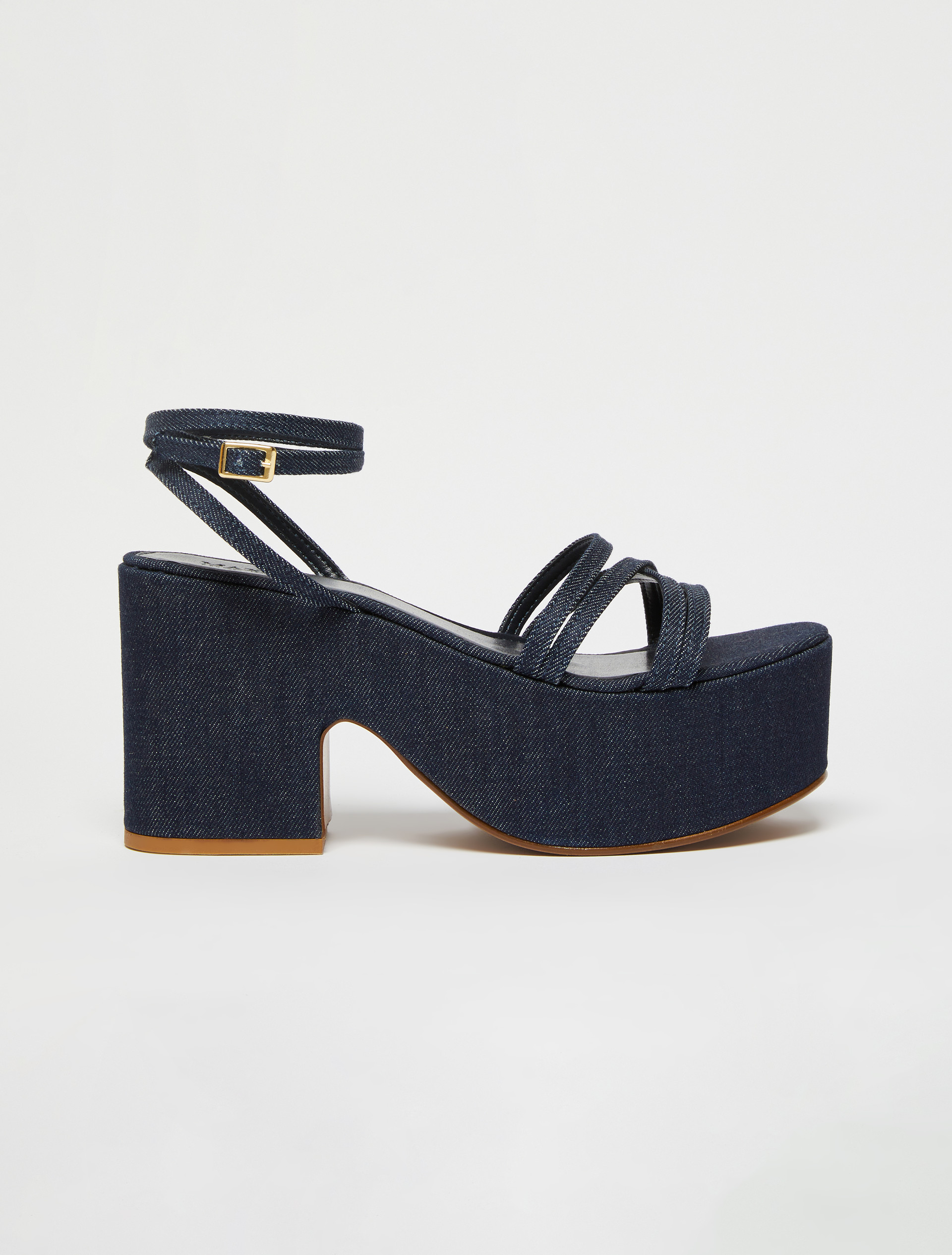 Plateausandalen aus Denim, ultramarine | MAX&Co 