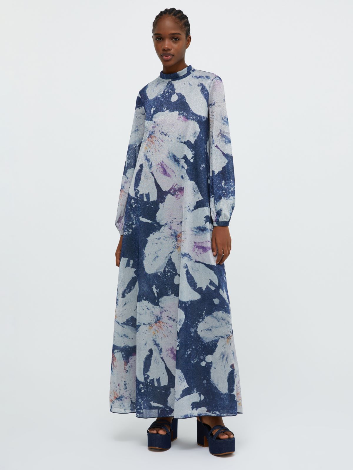 Maxi-Kleid aus Lurex-Jersey, ultramarine | MAX&Co