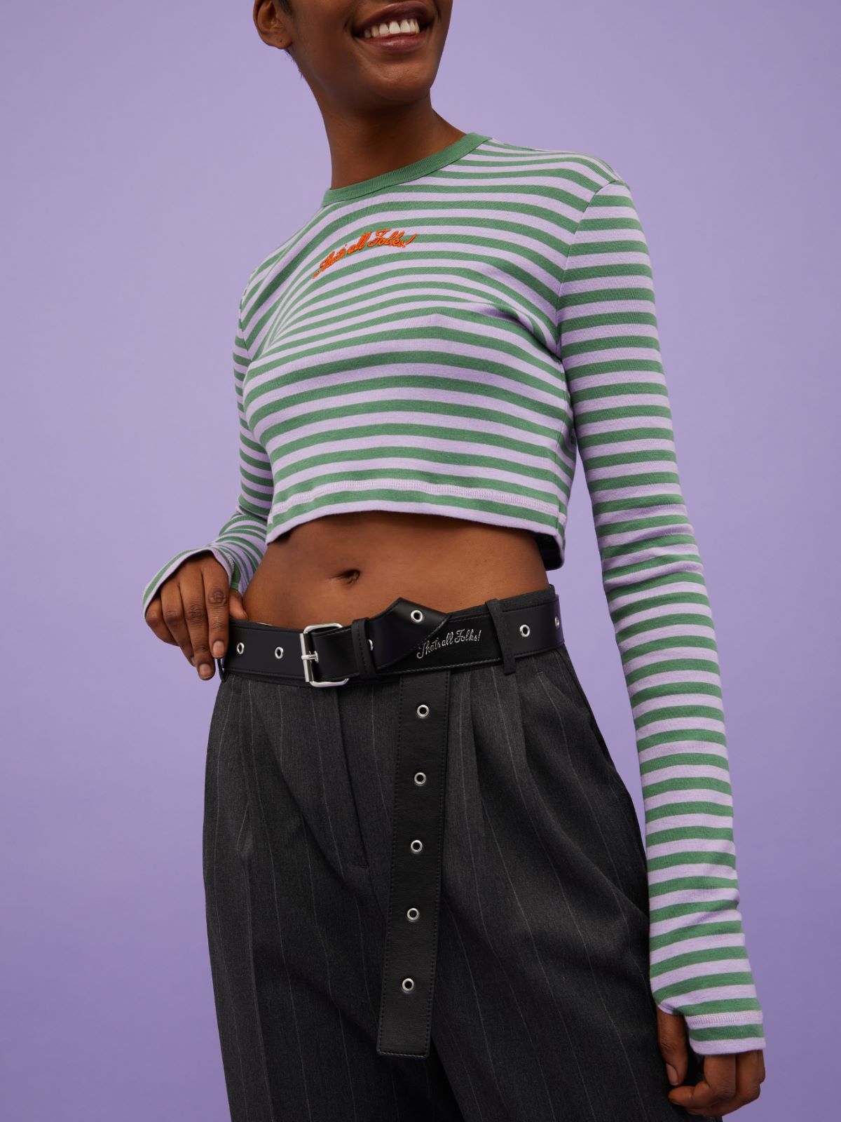Studded belt MAX&Co. with Looney Tunes, black | MAX&Co