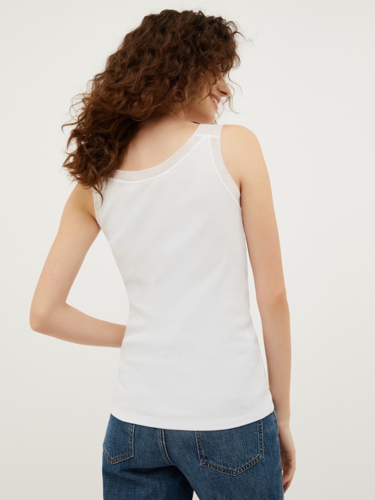 [モルフェッタ] ボイルトリム タンクトップ - OPTICAL WHITE - MAX&Co.