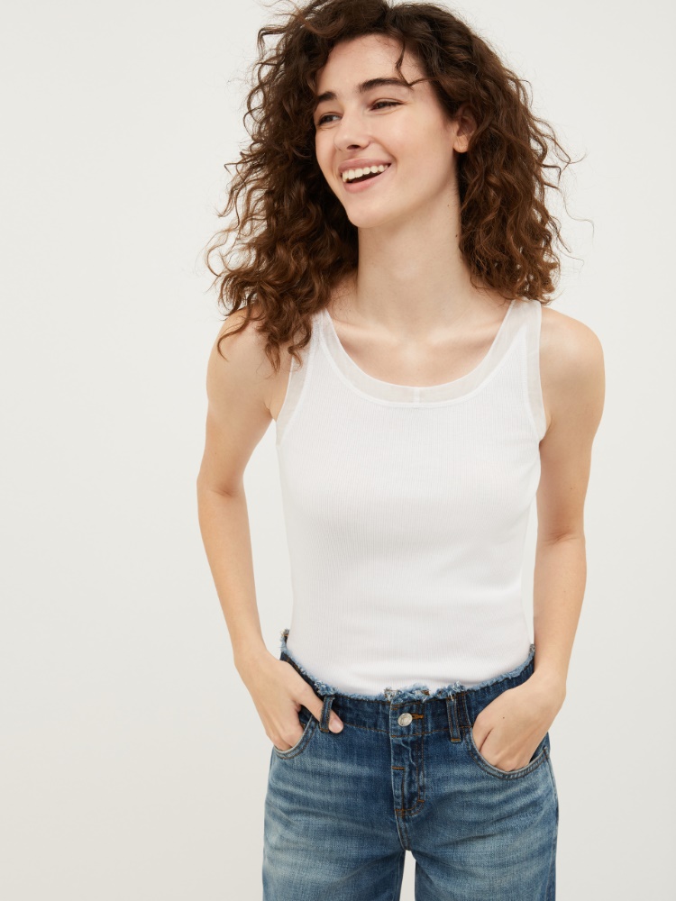 [モルフェッタ] ボイルトリム タンクトップ - OPTICAL WHITE - MAX&Co.