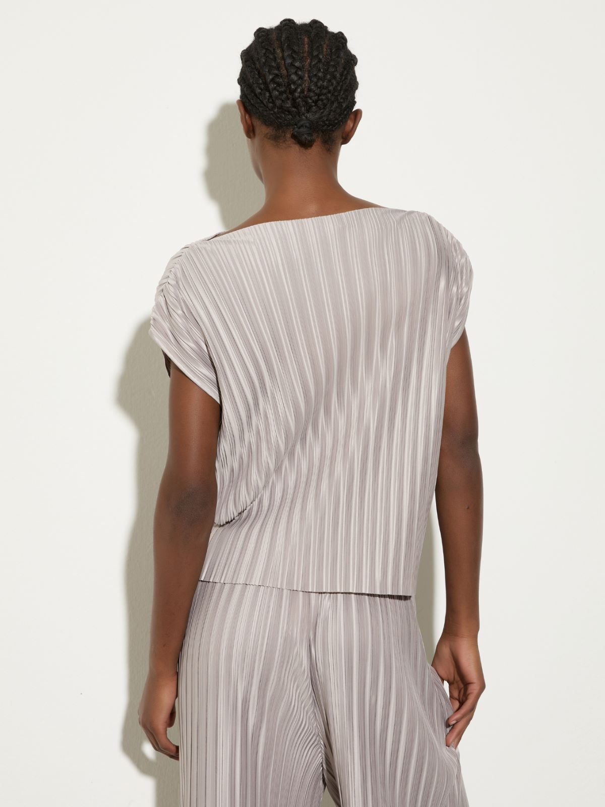 Pleated jersey top - GREY - MAX&Co. - 2