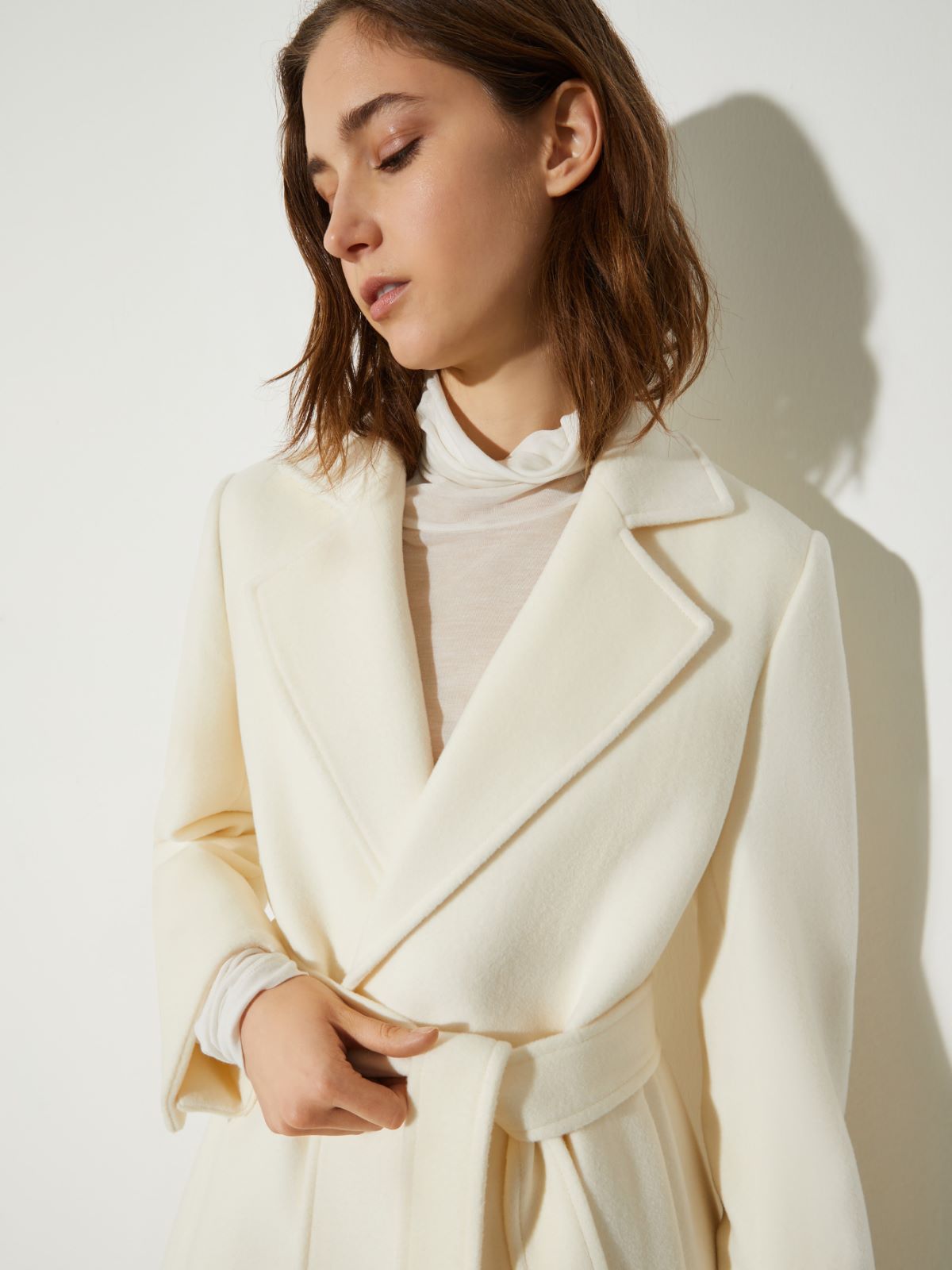 Manteau Purelong en popeline de laine - BLANC LAINE - MAX&Co. - 3