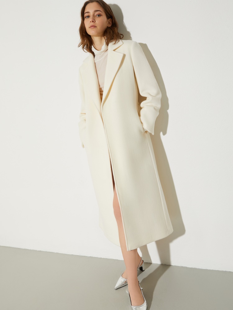 Manteau Purelong en popeline de laine - BLANC LAINE - MAX&Co.